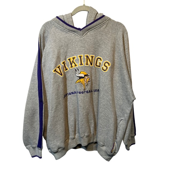Lee Other - Lee Sport Minnesota‎ Vikings Hoodie NFL Football Gray Purple Gold Mens